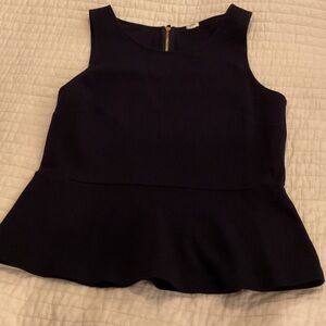 J. Crew Navy Sleeveless Peplum Blouse